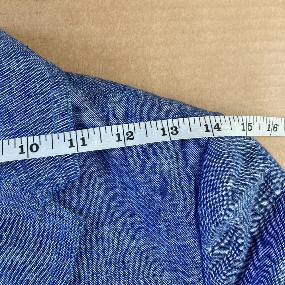 J Crew Chambray Linen Blazer size 00 - Picture 8 of 11